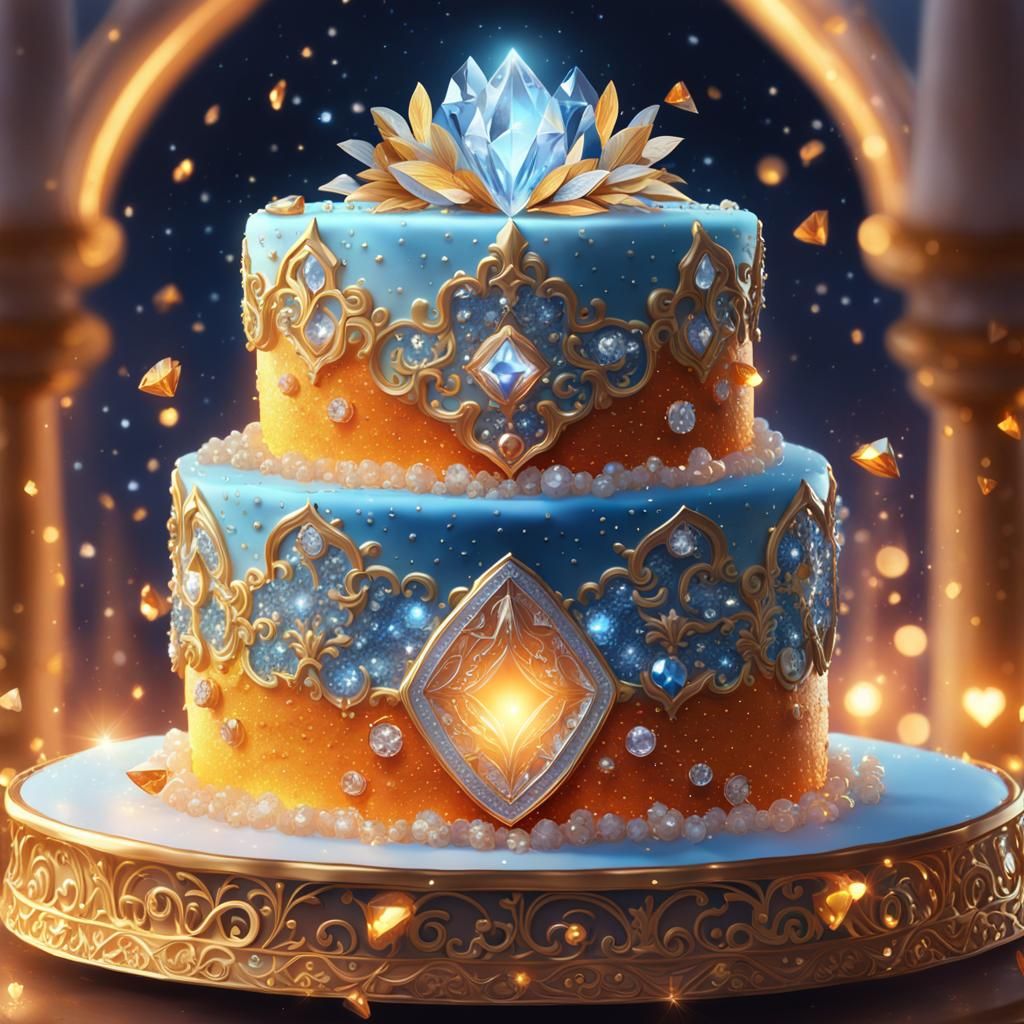 Diamond Wedding Cake: Hyperrealistic Fantasy Art