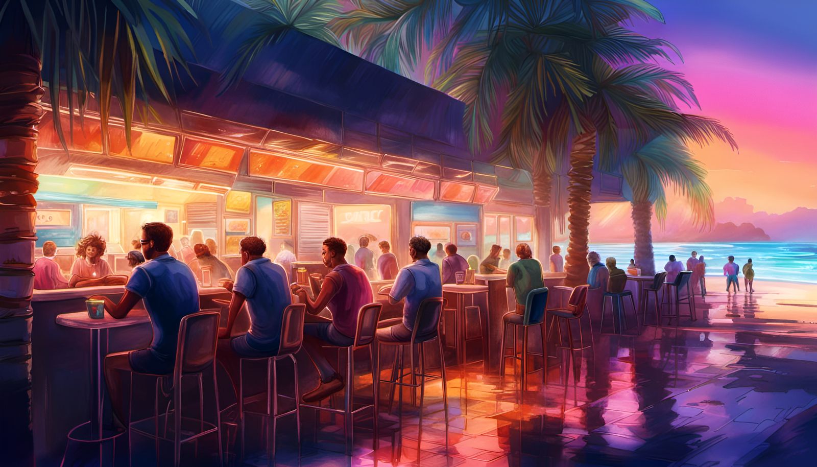 A beach café… somewhere …