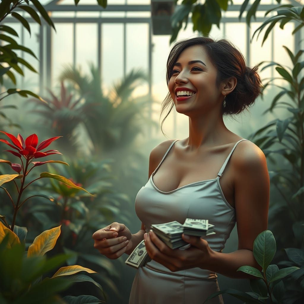 Dreamy Greenhouse Goddess Amasses Wealth