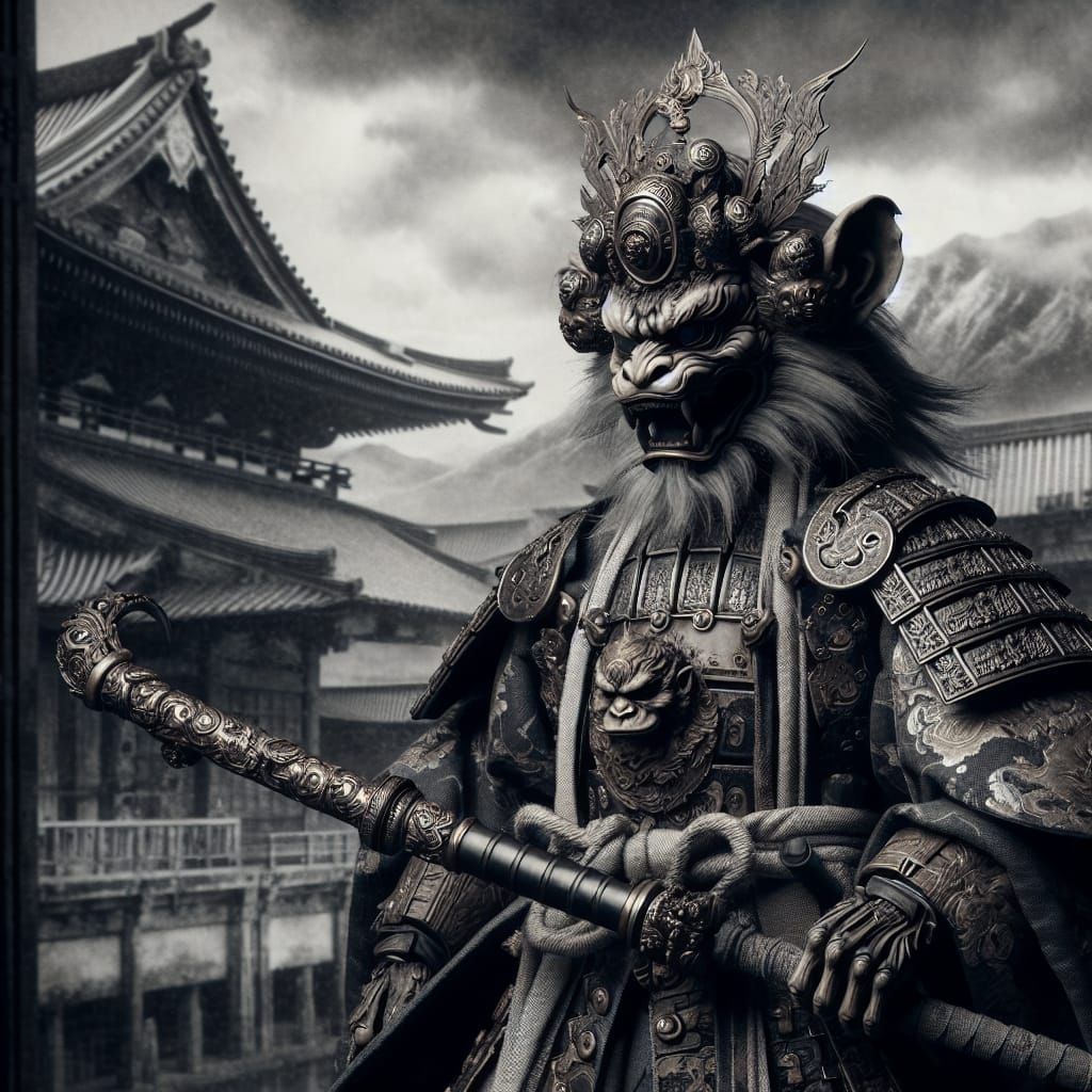 Mythical Monkey Warrior in Ancient Japan