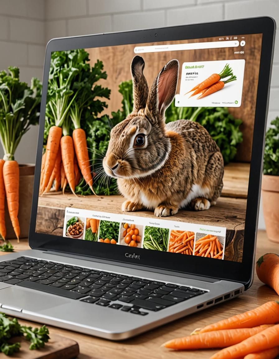 Rabbit Searches Internet for Carrot Recipes