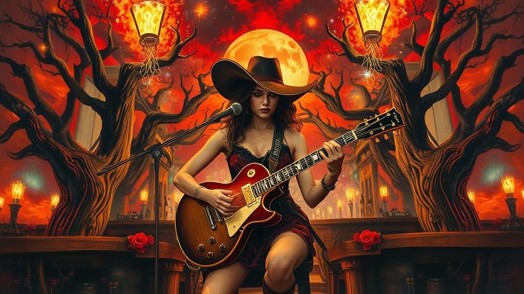 Southern Belle Guitar Solo in Steampunk Saloon