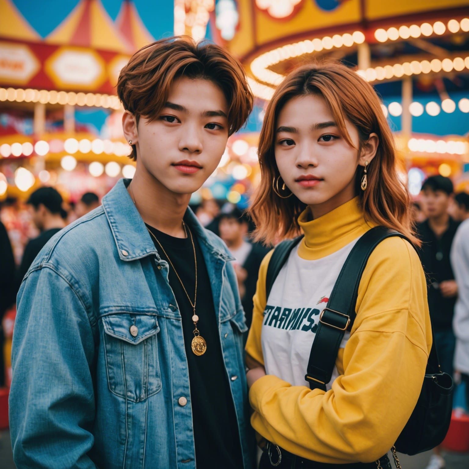 Stray Kids' Felix and Itzy's Yuna at a Carnival