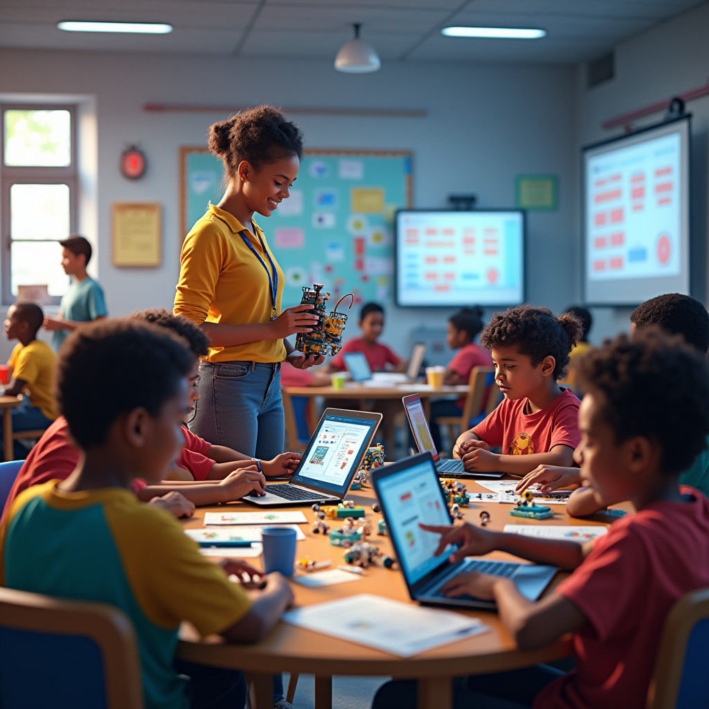 Engaged Students in Vibrant, Diverse STEM Classroom