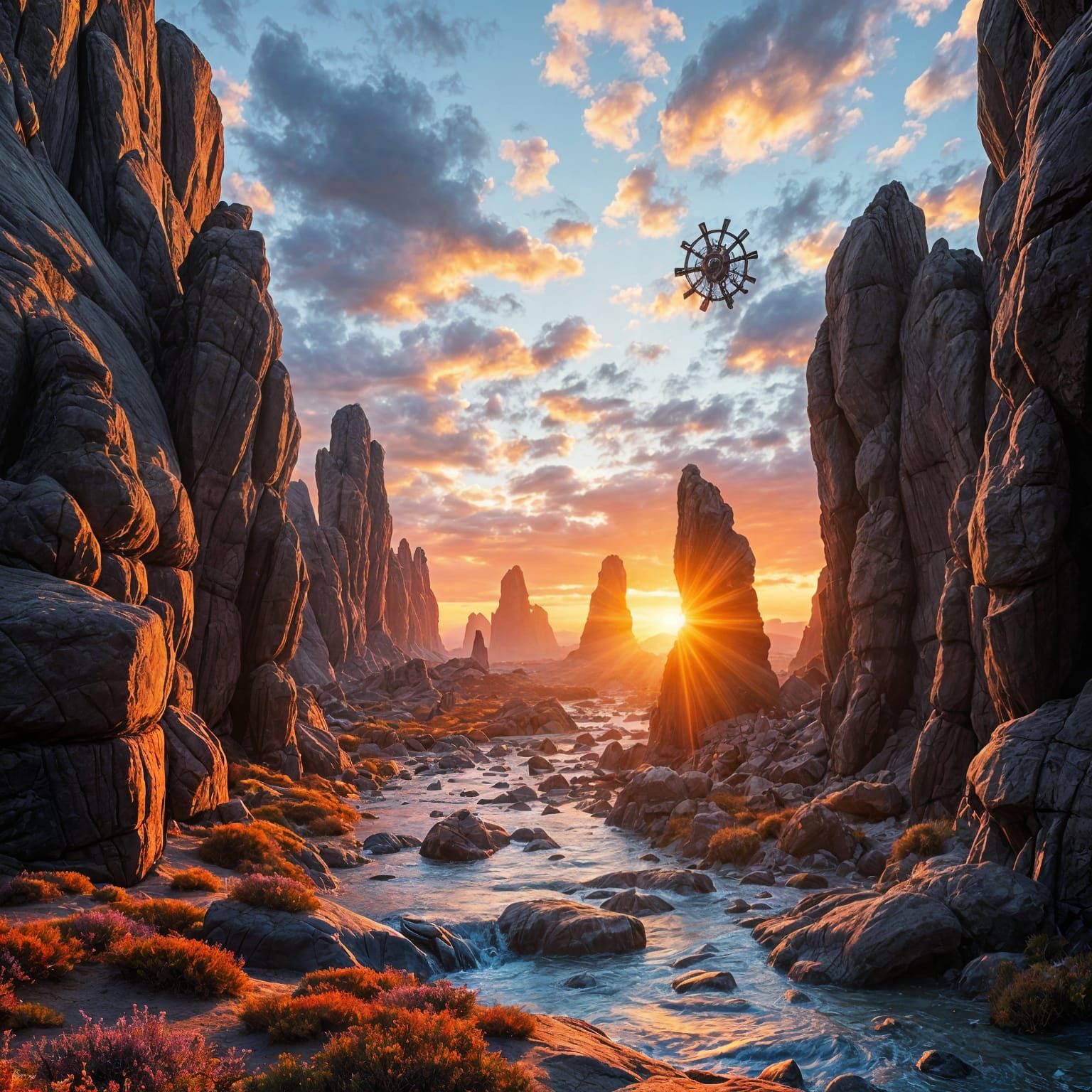 Otherworldly Sunset: A Scenic Vista