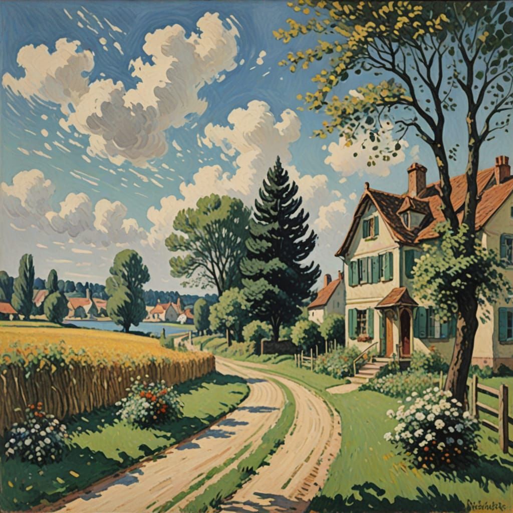 Impressionistic Scene of Daily Life as Painting