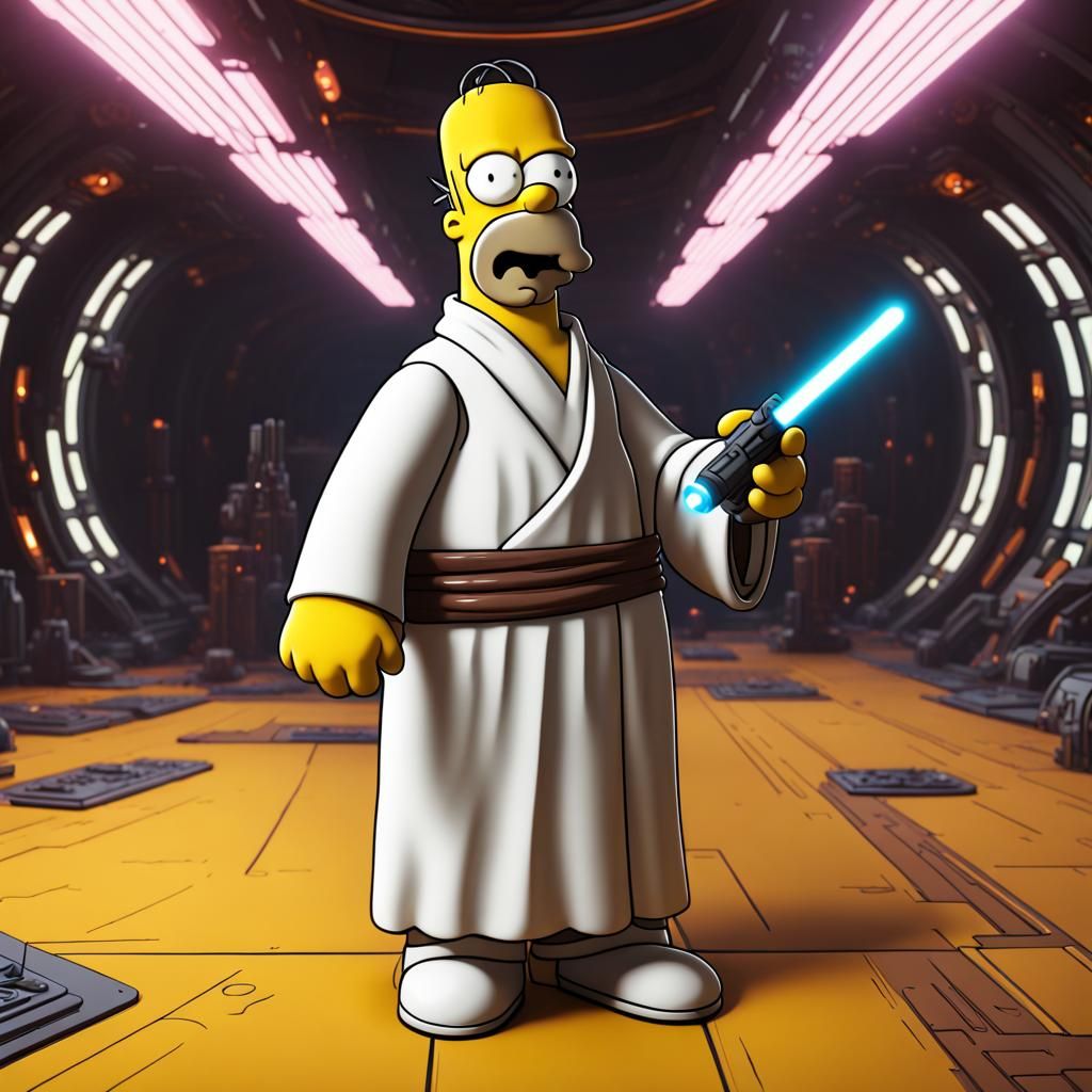 Homer Simpson as Jedi Knight