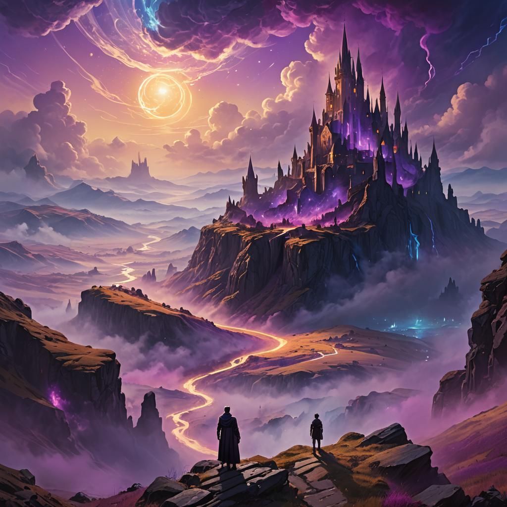 Mystical Dreamscape with Ethereal Runes, Digital Matte Paint...