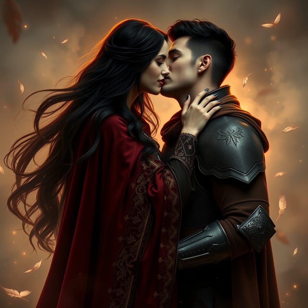 Regal Fantasy Couple in a Dreamy, Romantic Mist