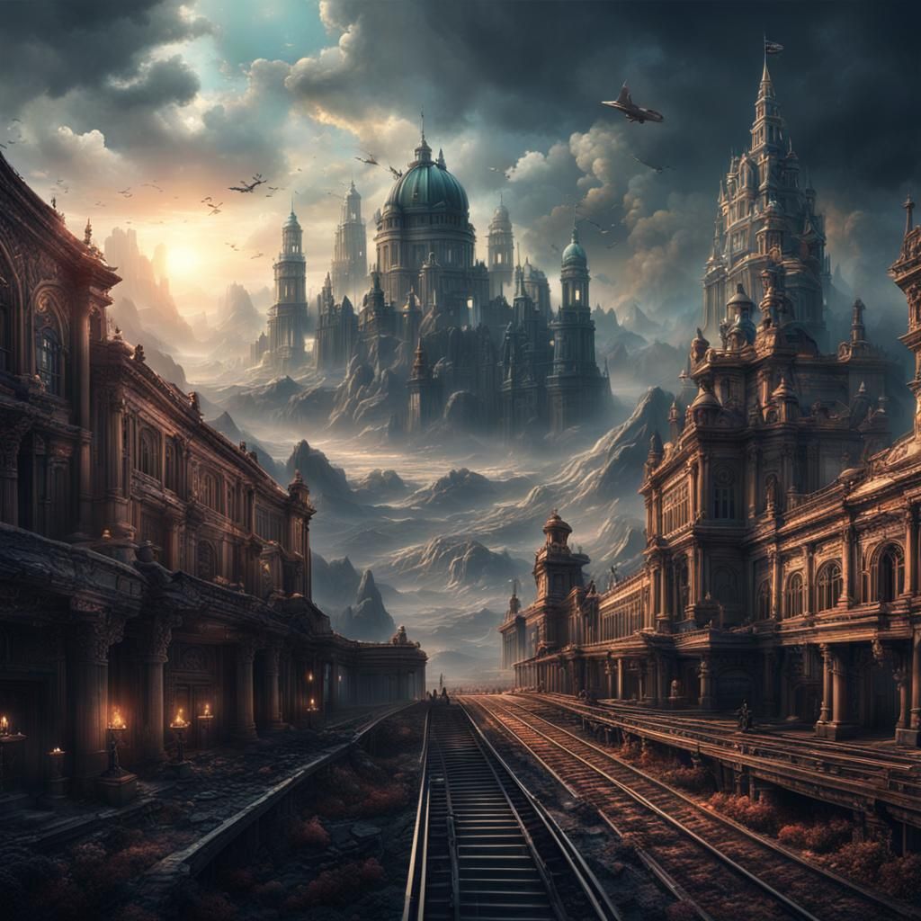 Epic Farewell: A Dramatic Digital Matte Painting