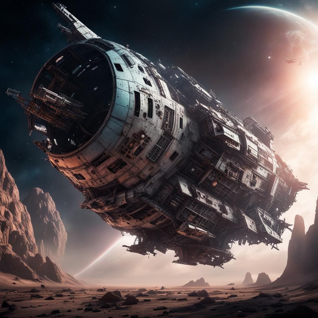 Abandoned Spaceship Lost in Deep Space