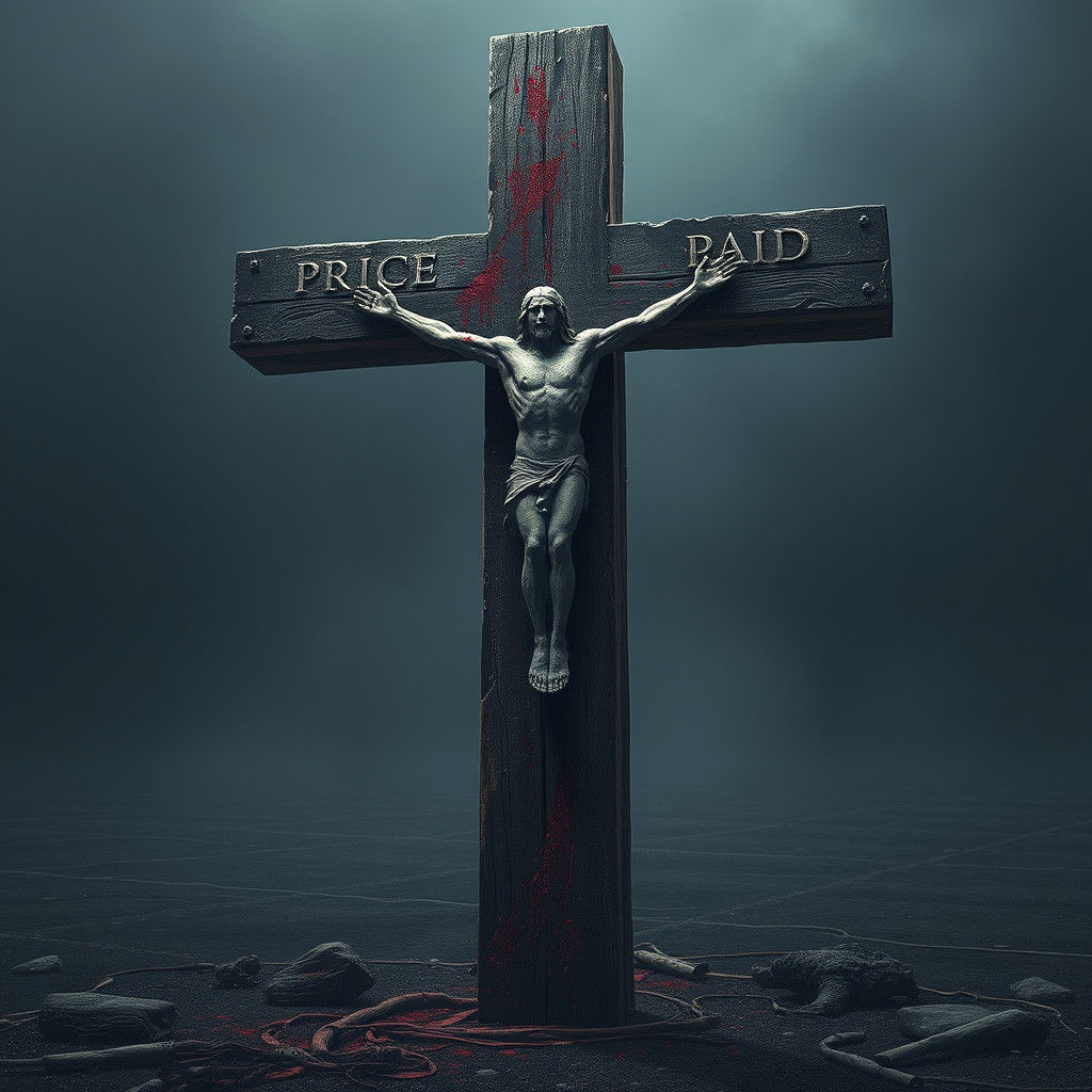 Ancient Cross with Laser Engravings: Sacrifice and Redemptio...