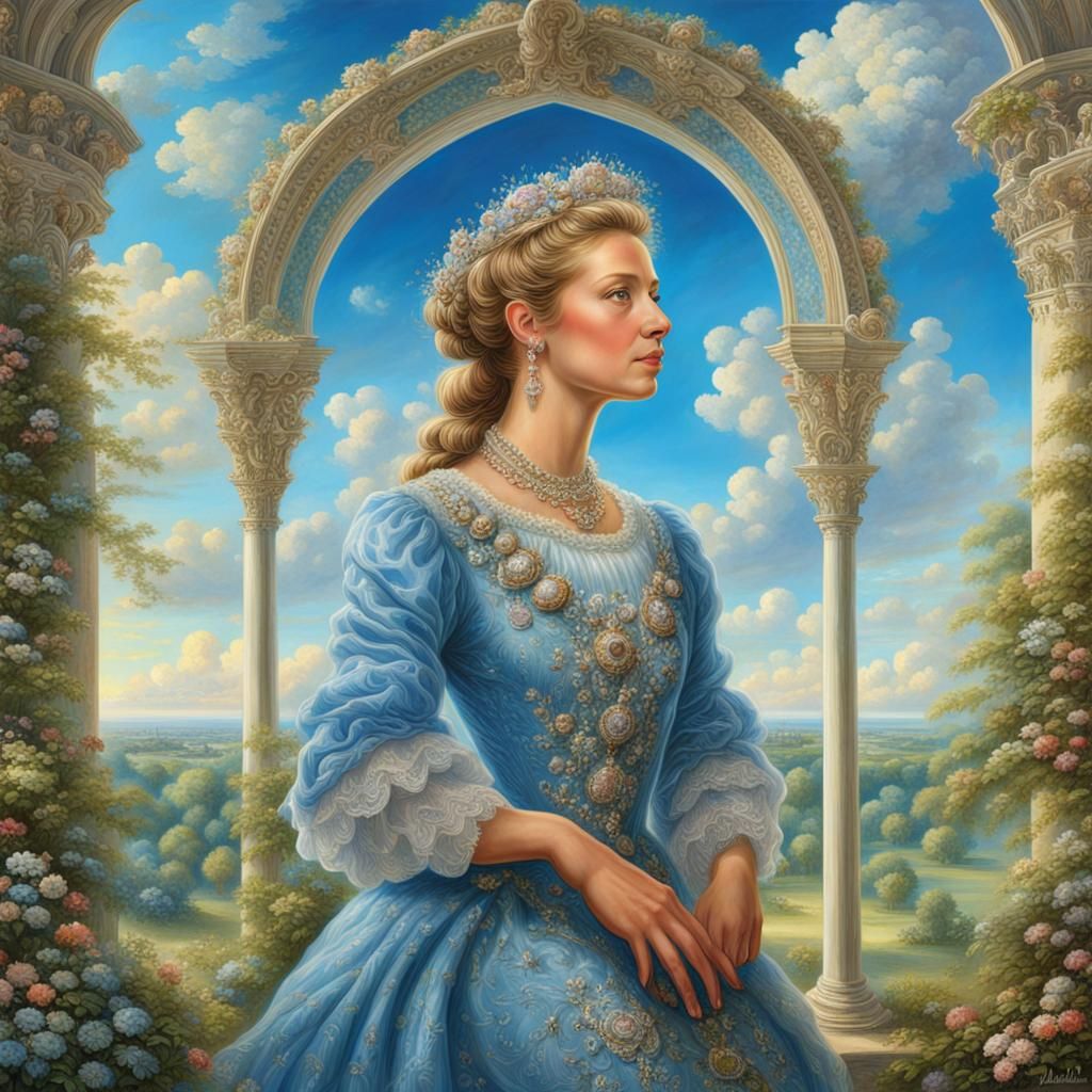 Portrait, Beautiful Classy British lady, Summer Castle Park