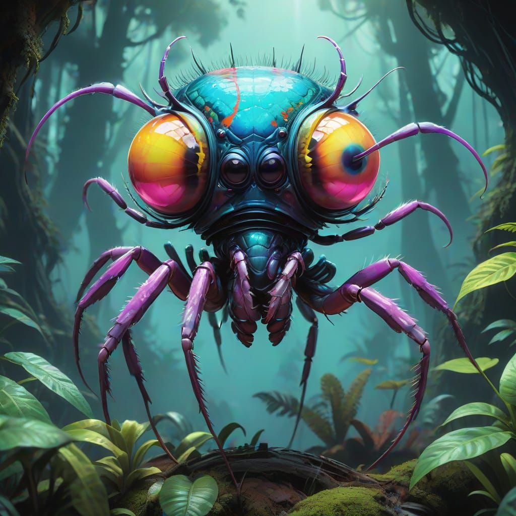 Speculative Xeno-Biological Aliens in a Lush, Humid Exoplane...