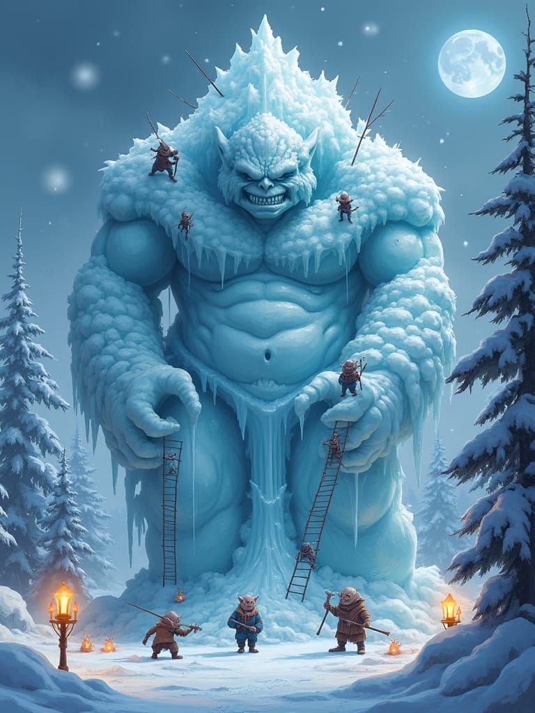Goblins Craft a Humorous Ice Sculpture of their Mischievous ...