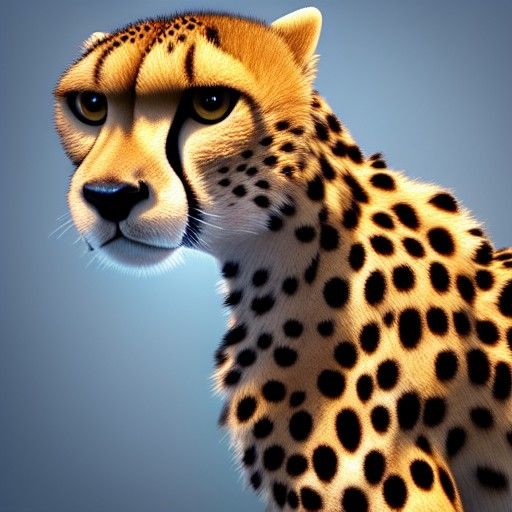 Winged Cheetah: Pixar-Style 3D Digital Art