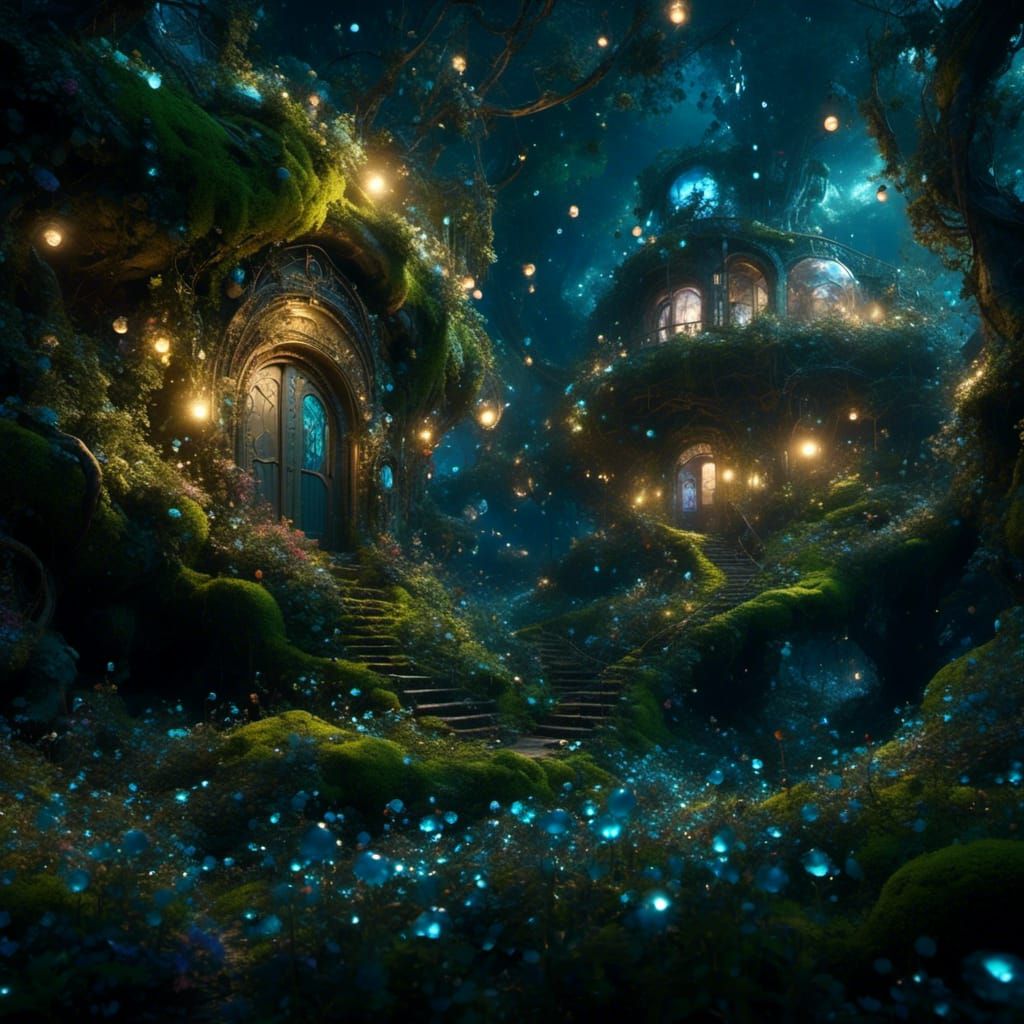 Night Forest Moss Bubbles with Liana Ladders