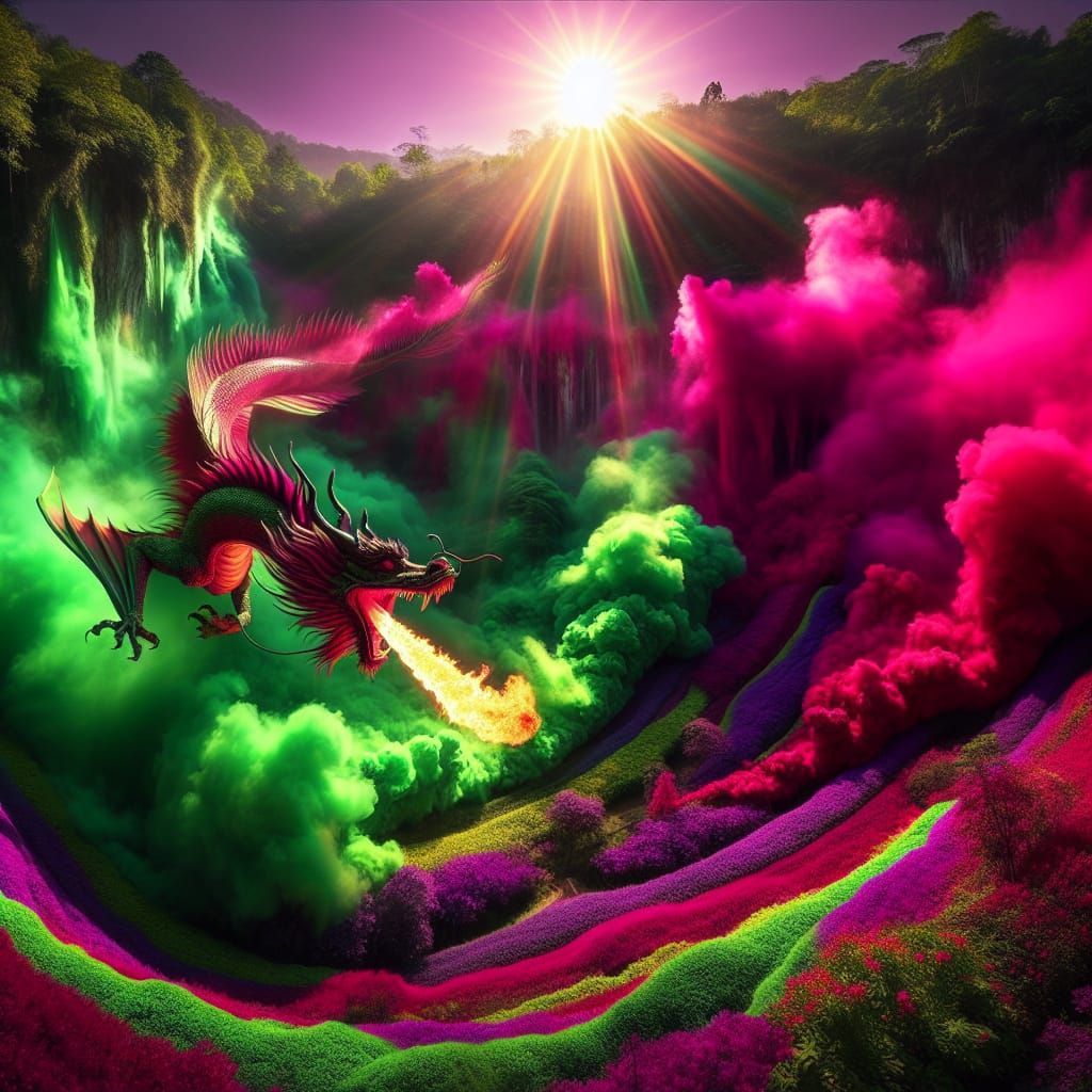 Rainbow Dragon transmuting back to source all deviant energi...