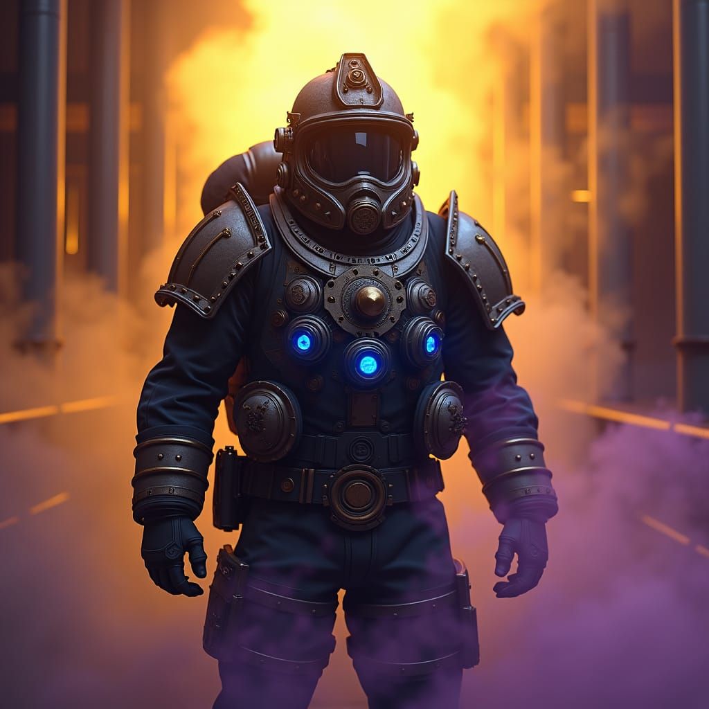 Space Marine Hero in Ornate Firefighting Gear