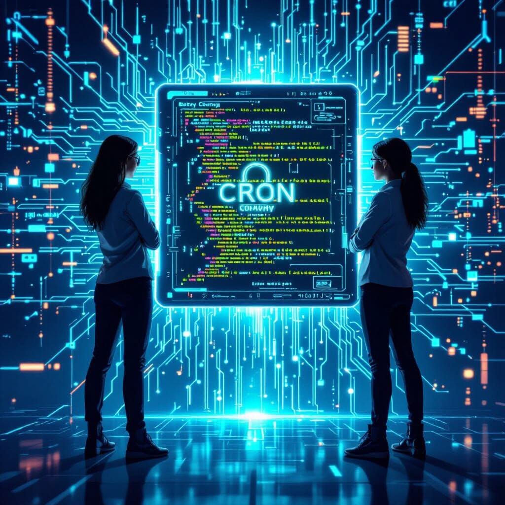 Cyber Security Poster: Women & Glowing Software Board