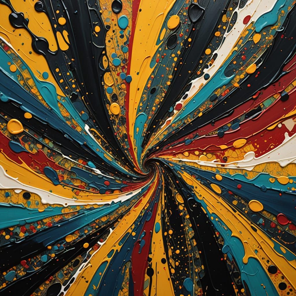 Vibrant Abstract Artwork with Swirling Colors and Textured B...