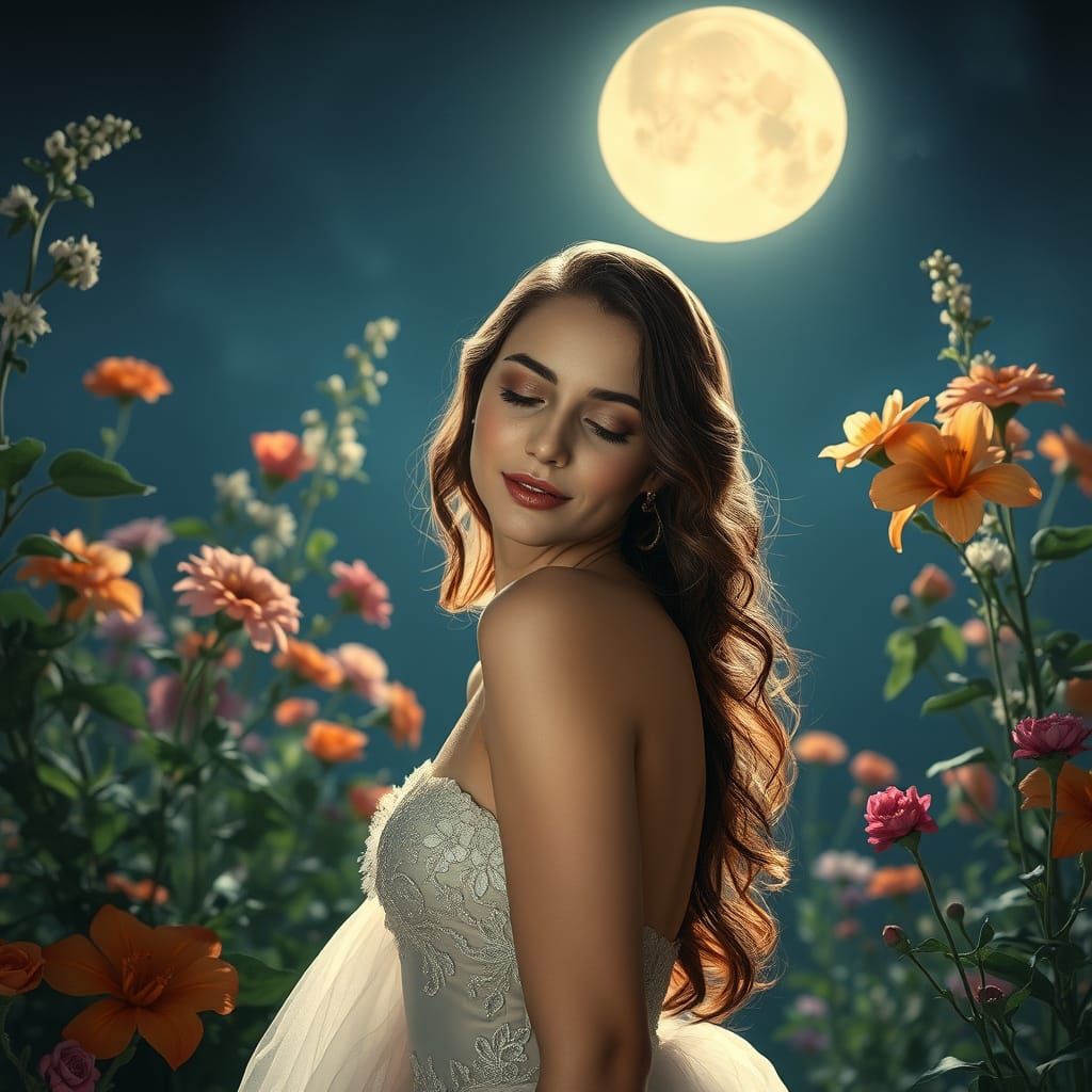 Ethereal Moonlit Beauty in Whispers of Romance