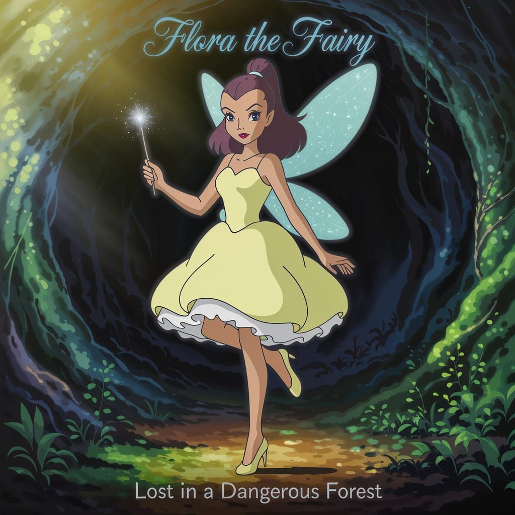 Mysterious Fairy in a Haunting Anime Landscape