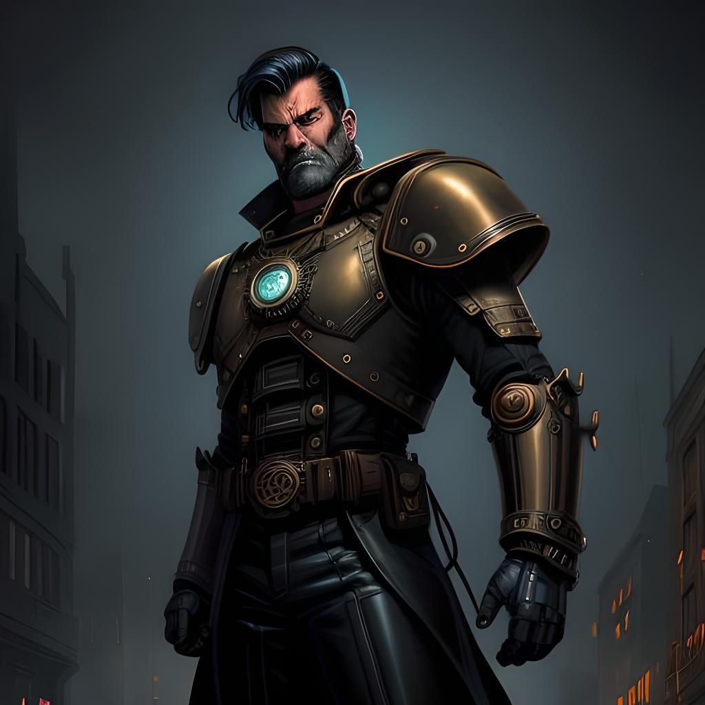 Steampunk Robocop Comic Book Art