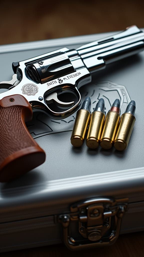 Hyperrealistic Smith & Wesson Revolver Close-Up