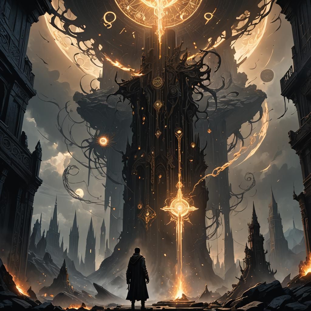 Ethereal Light Beam Illuminates Scorched Earth