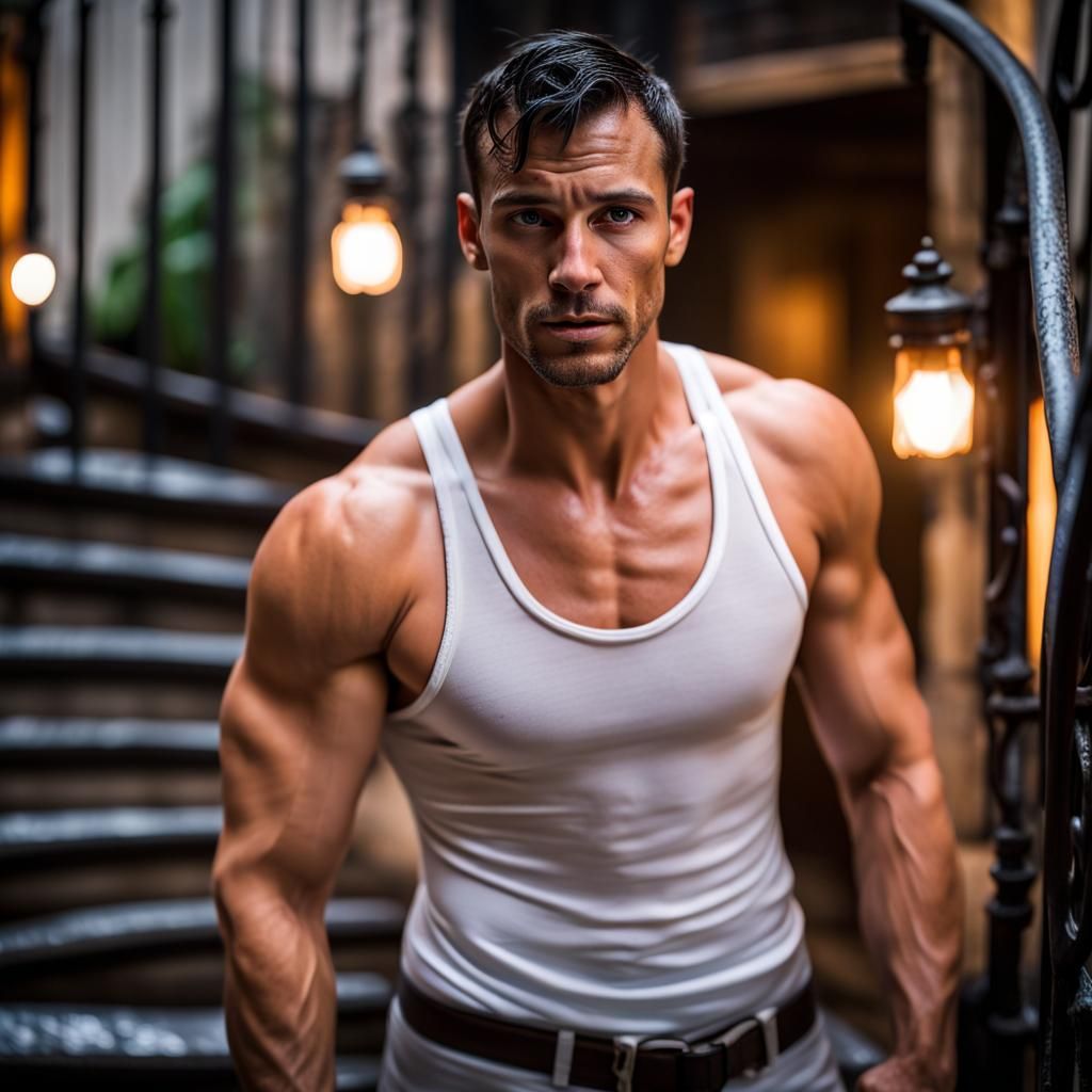 Handsome Man in New Orleans Courtyard, Professional Photogra...