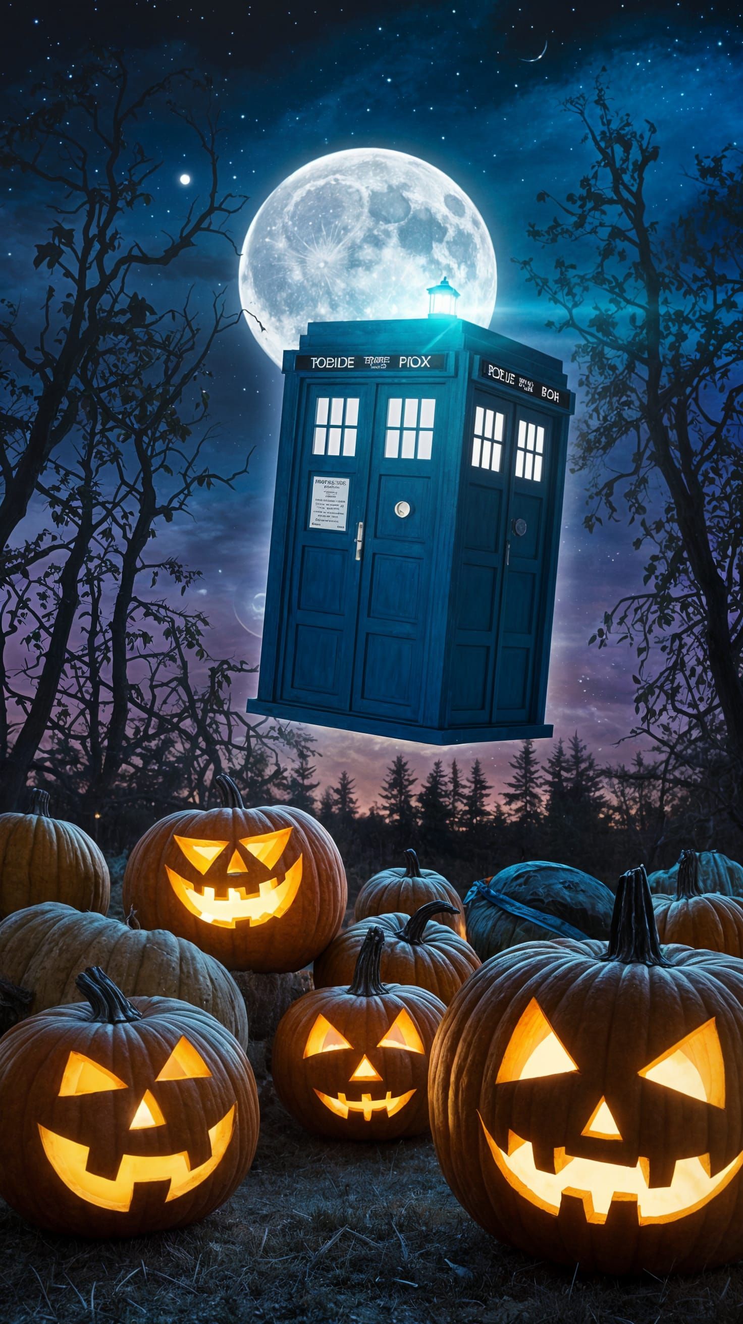 TARDIS Halloween Flight by Full Moon