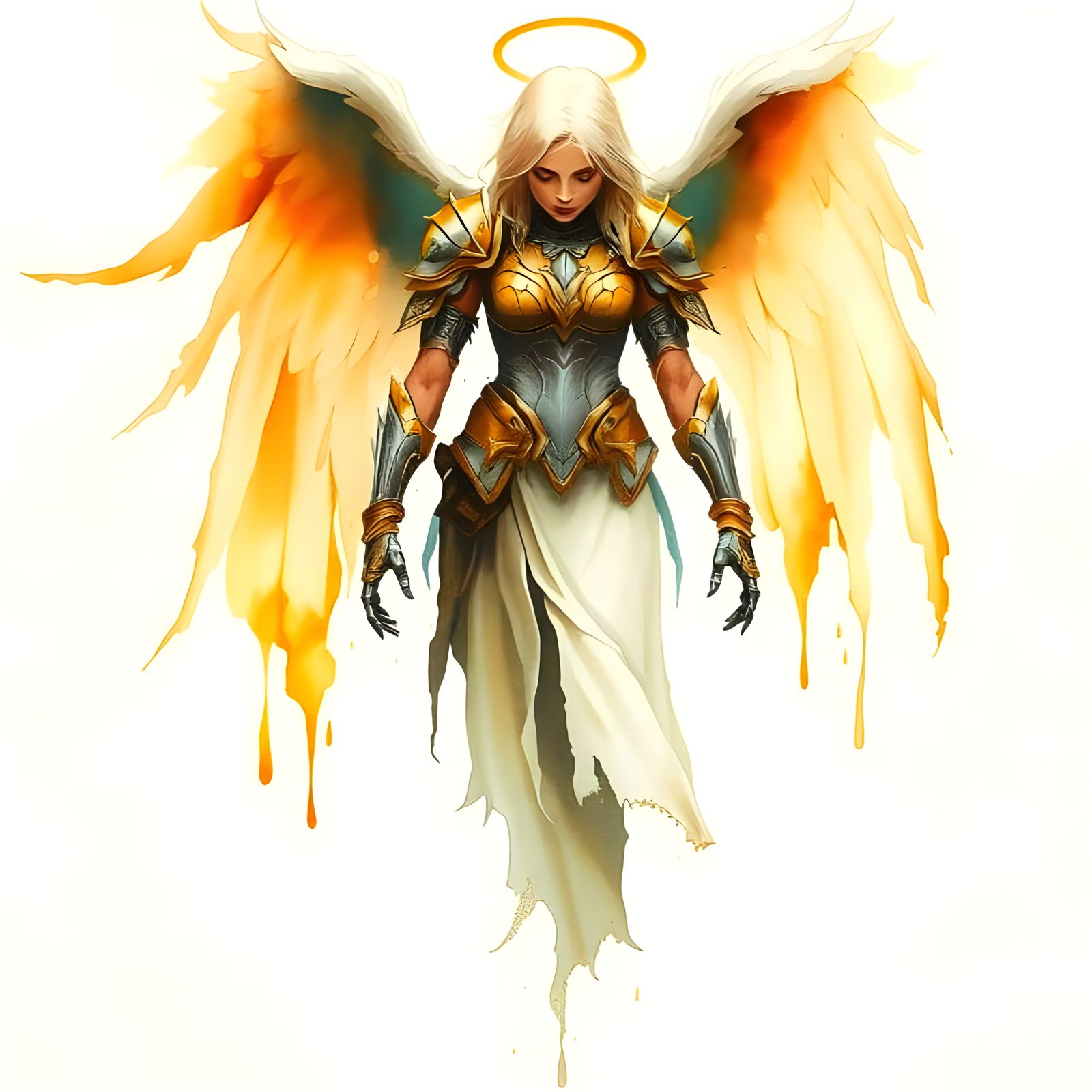 Ethereal Watercolor Battle Angel