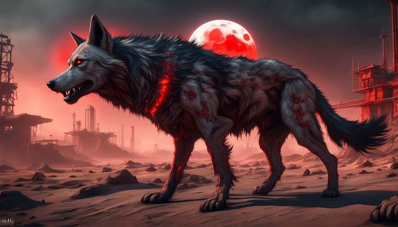 Dire Wolf in Post-Apocalyptic Crossout Style