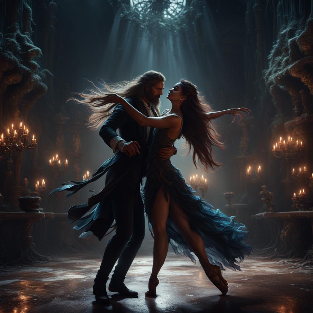 Man and Woman Dancing in the Dark