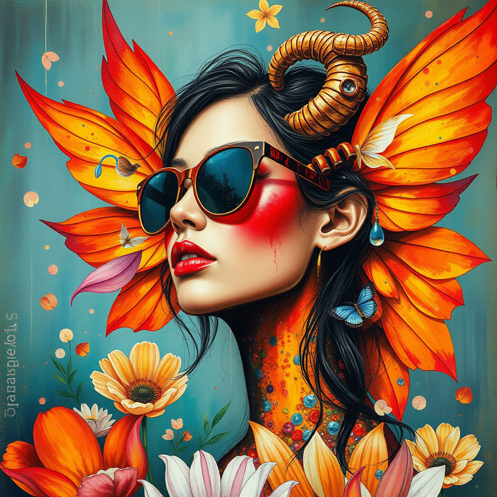 Fairies Dwell in Floral Interiors: Surrealist Composition