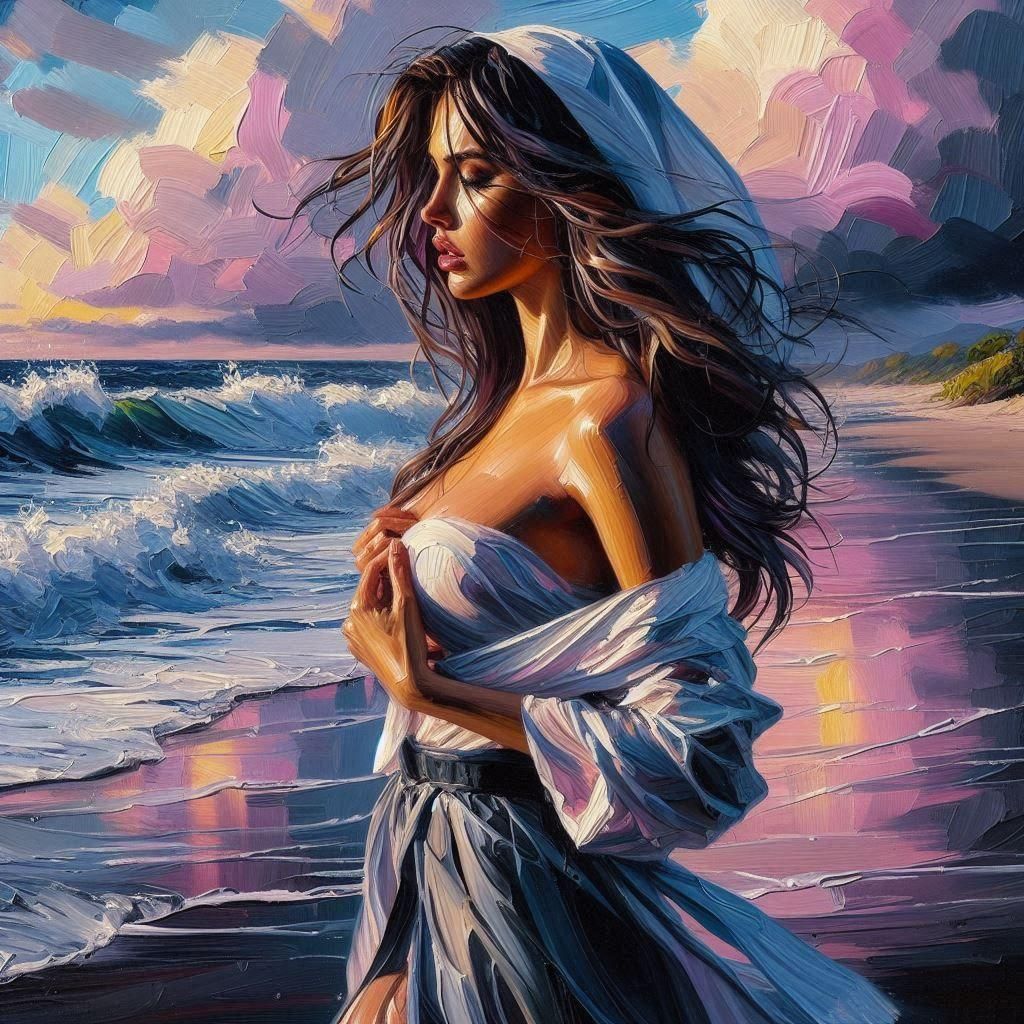 Impressionistic Oil Painting of a Stormy Day