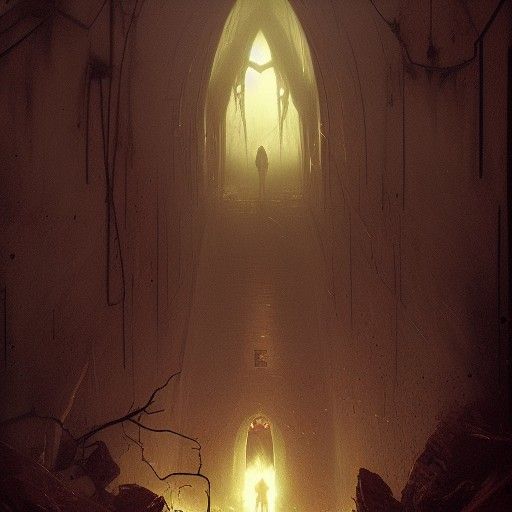 Sinister Entrance to Hell in Dark Fantasy Style