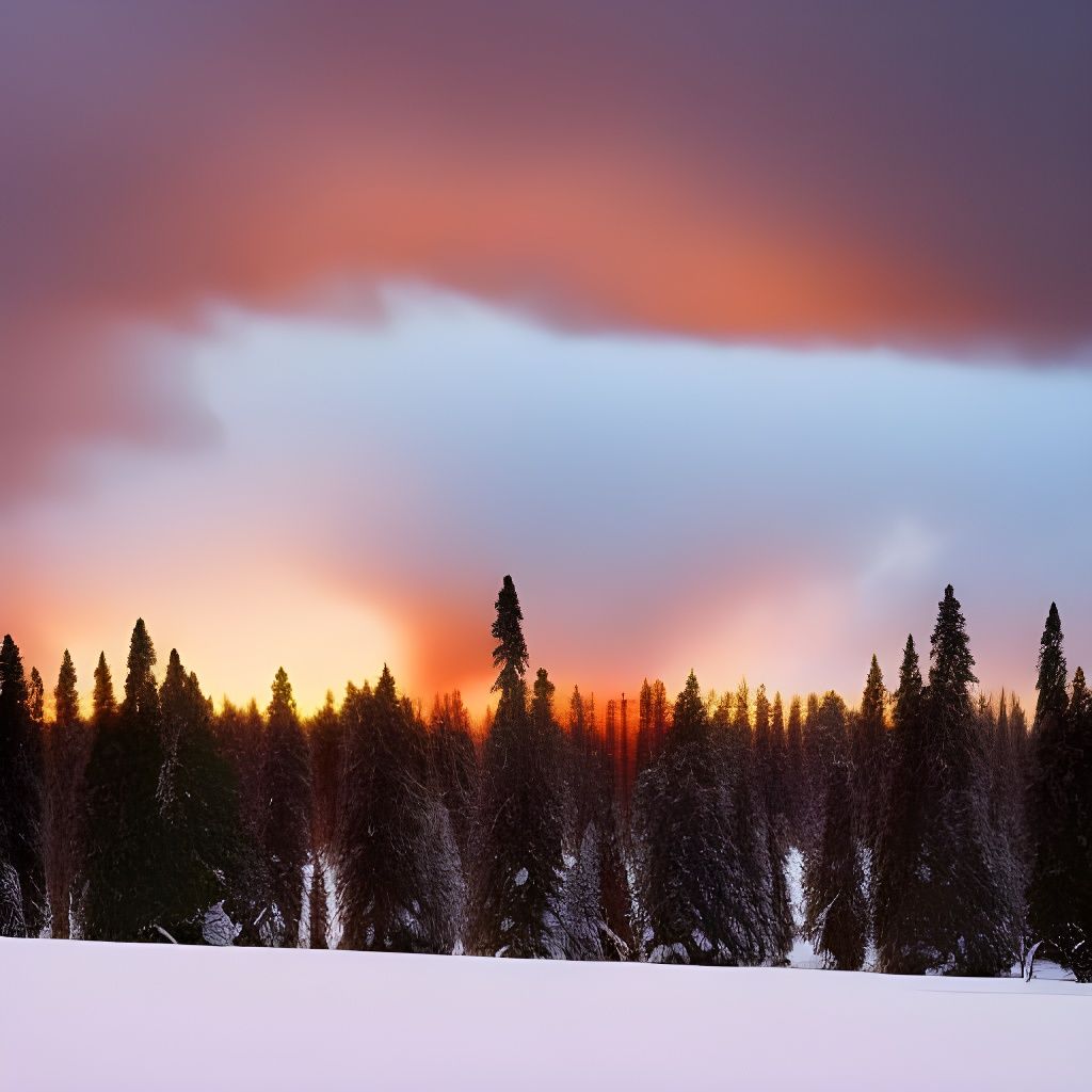 Finland Winter Landscape in Romantic Style