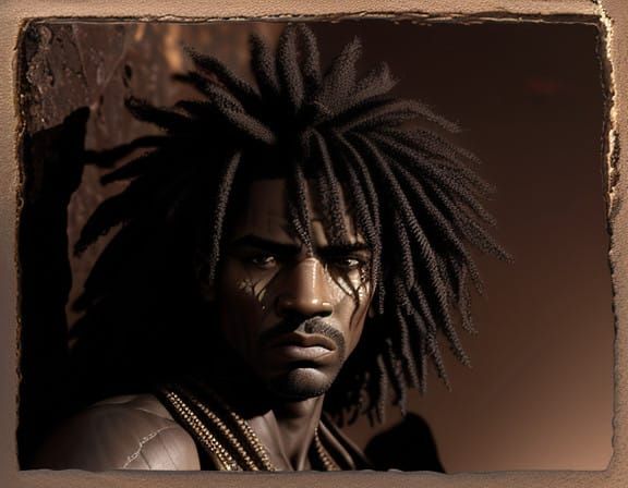 African American Boxer at the Grand Canyon's Edge