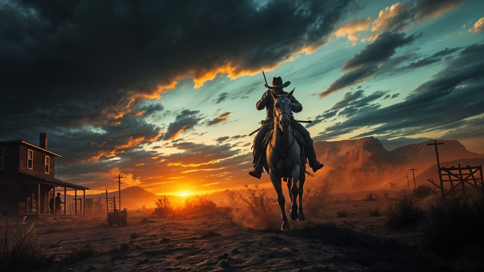 Epic Western Outlaw Rides into Town with Big Iron