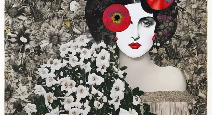 woman with flower