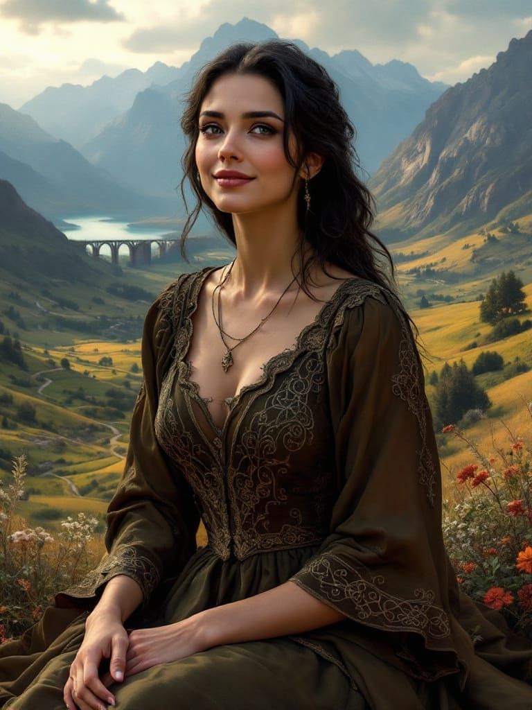 Classic Portrait of Woman with Enigmatic Smile