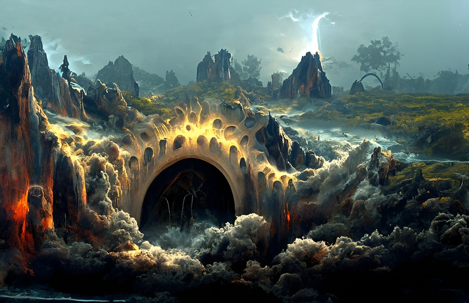 Sinister Portal to Mechanical Alien World