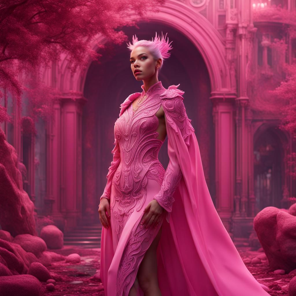 Detailed Pink Fashion Concept Art in 8K