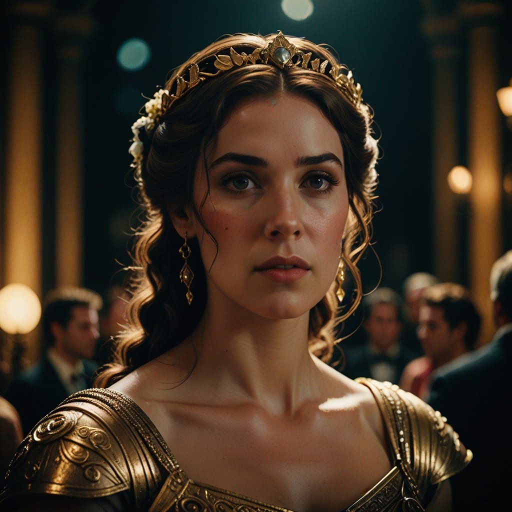 Serene Hera Goddess of Marriage and Family in Golden Hues