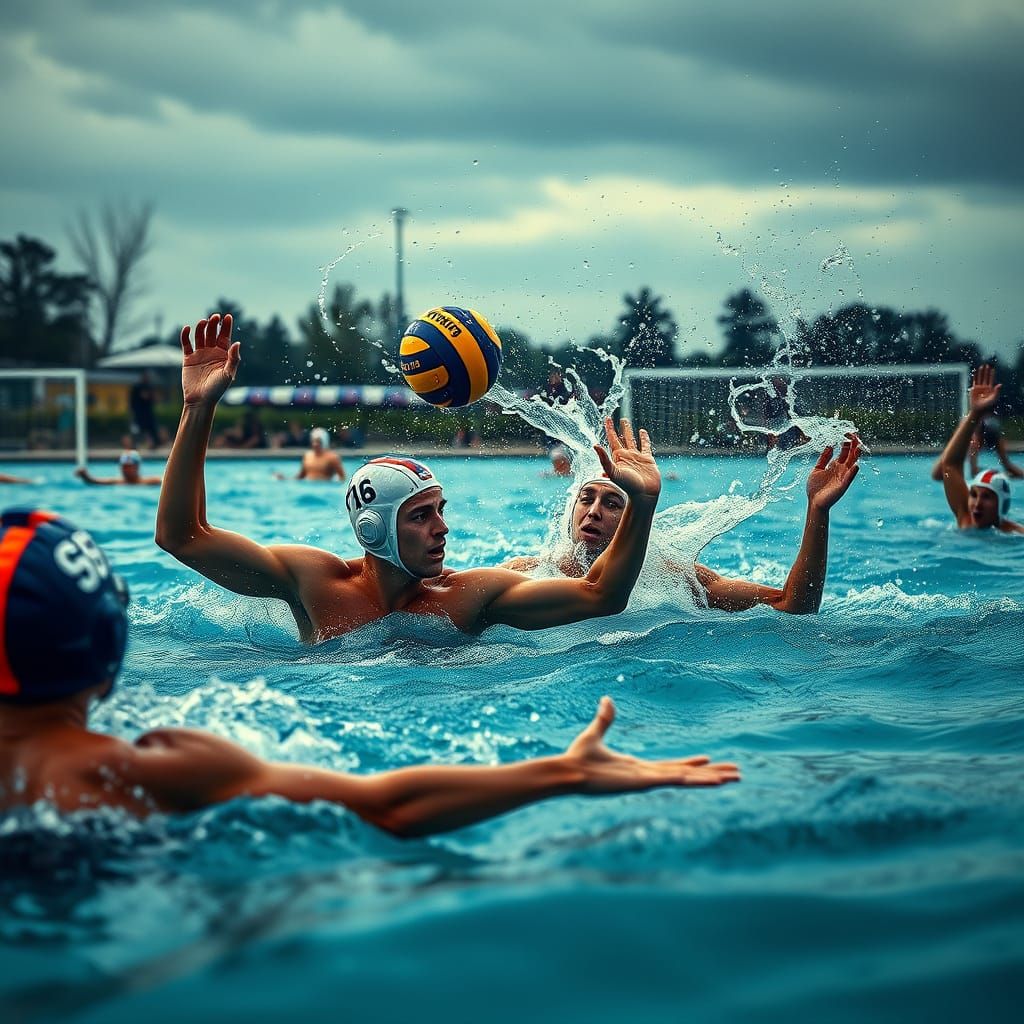 Hyper-Realistic Water Polo Scene in HDR