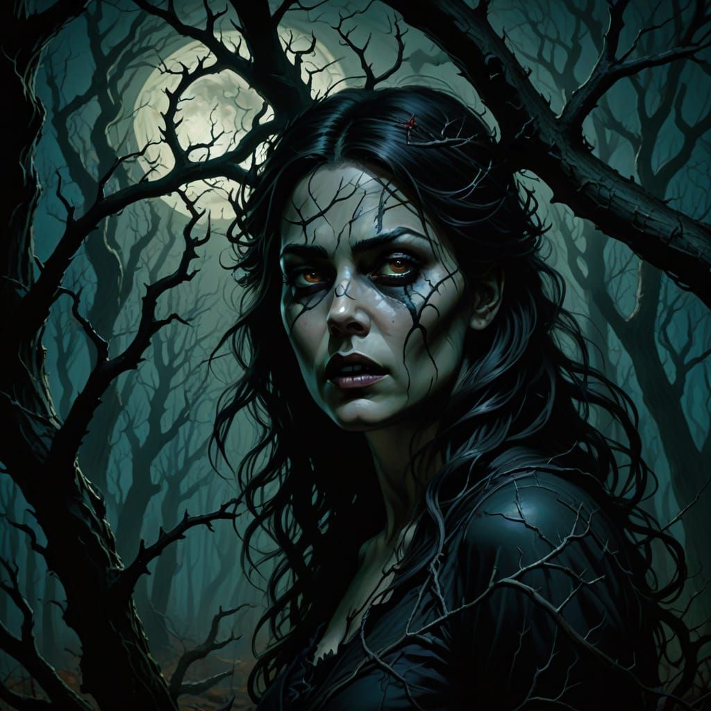 Blair Witch Seduces Devil in Dark Fantasy Art