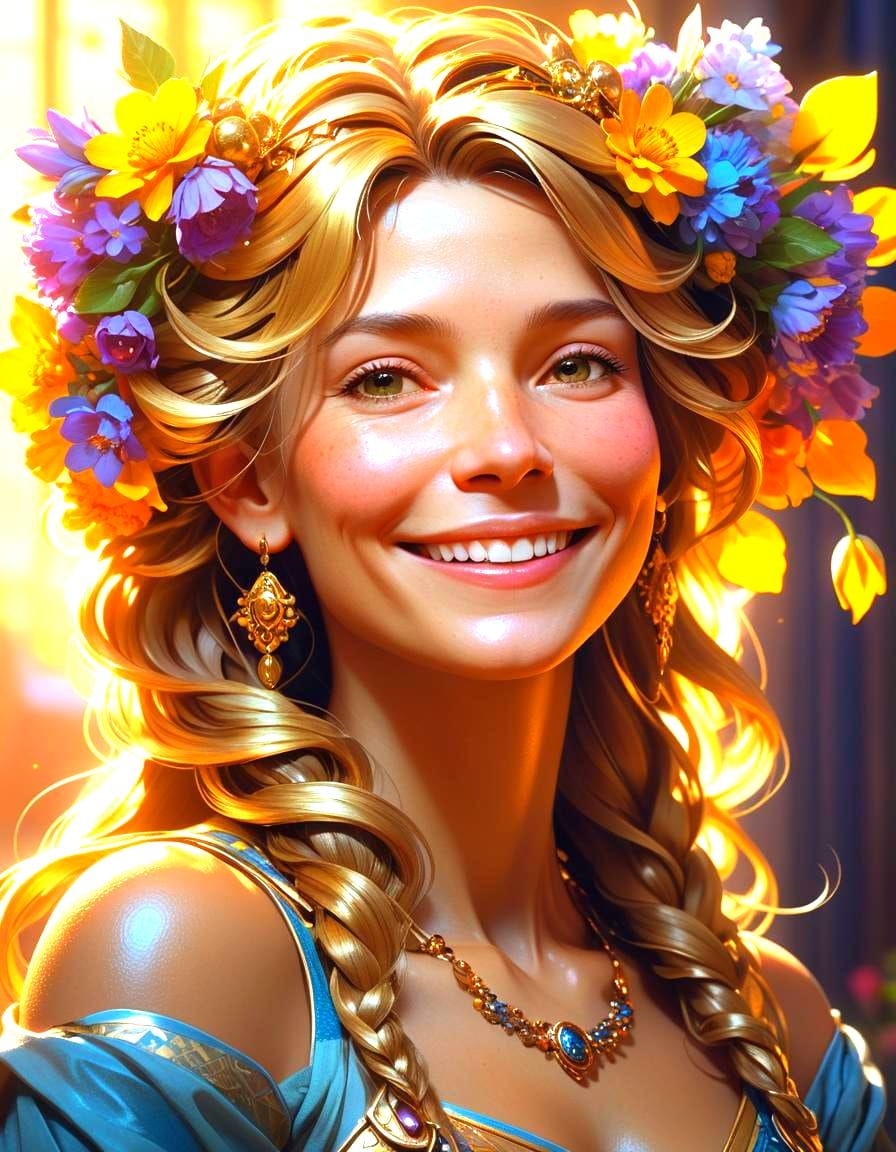 Mother's Day Portrait in Art Nouveau Style