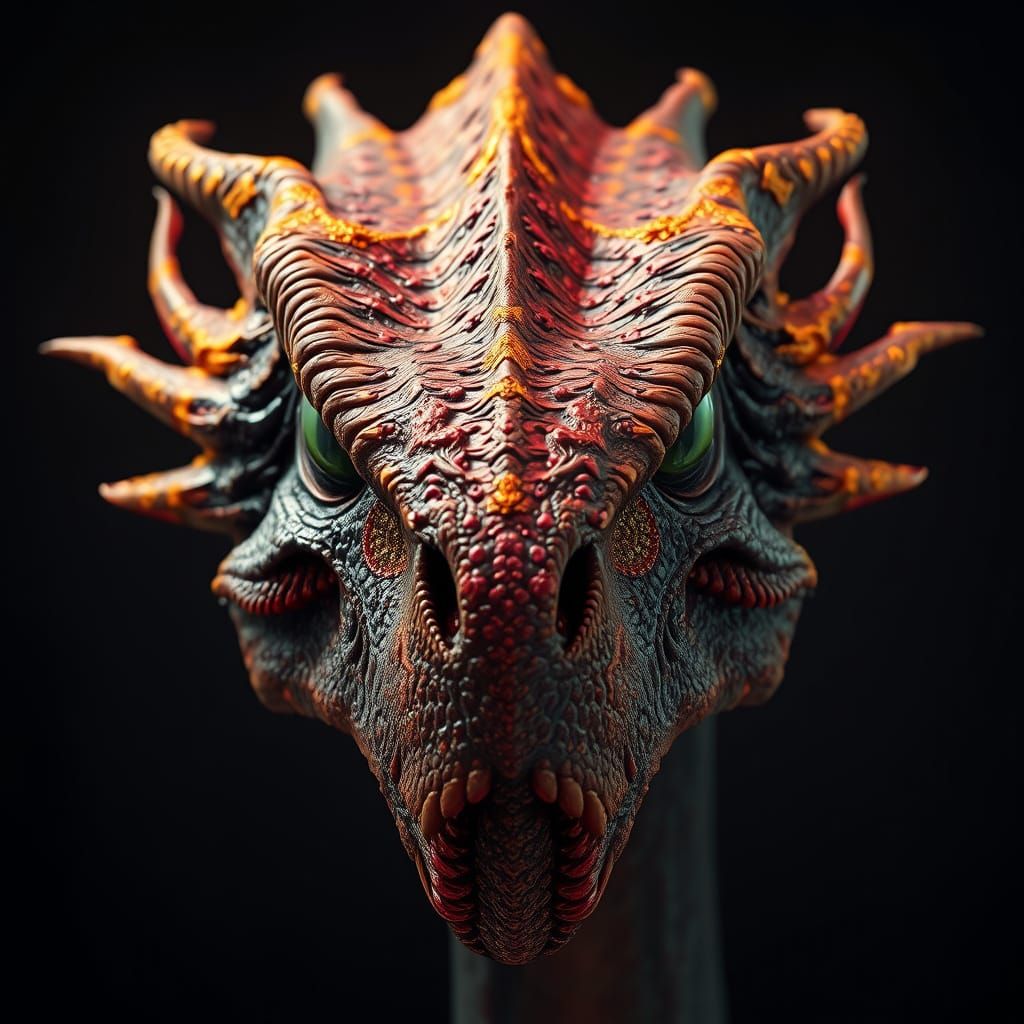 Ethereal Ankylodactylus Face in Dramatic Dark Fantasy